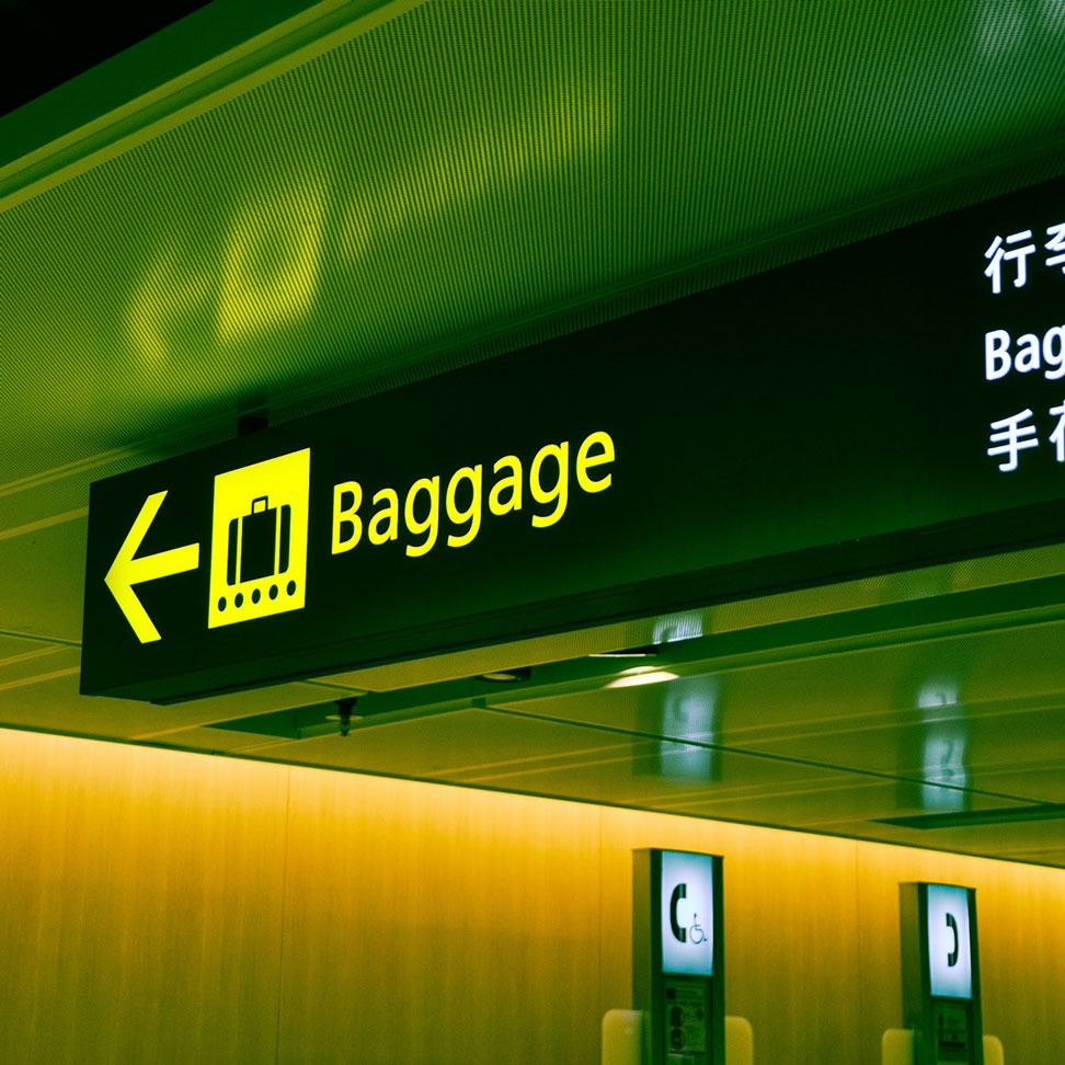 Baggage sign at the airport