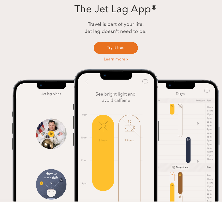 The jet lag app learn more about their app features 